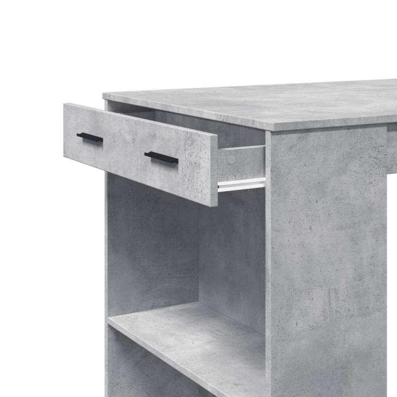Stolik barowy, szarość betonu, 102x70x103,5 cm