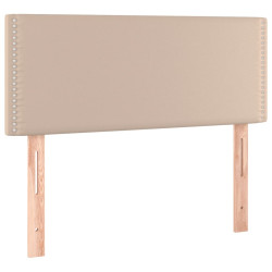 Zagłówek do łóżka z LED, cappuccino, 100x5x78/88 cm, ekoskóra