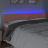 Zagłówek do łóżka z LED, różowy, 180x5x78/88 cm, aksamit