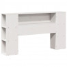 Łóżko z regałem, bez materaca, białe, 160x200 cm, sosnowe