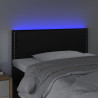Zagłówek do łóżka z LED, czarny, 100x5x78/88 cm, sztuczna skóra