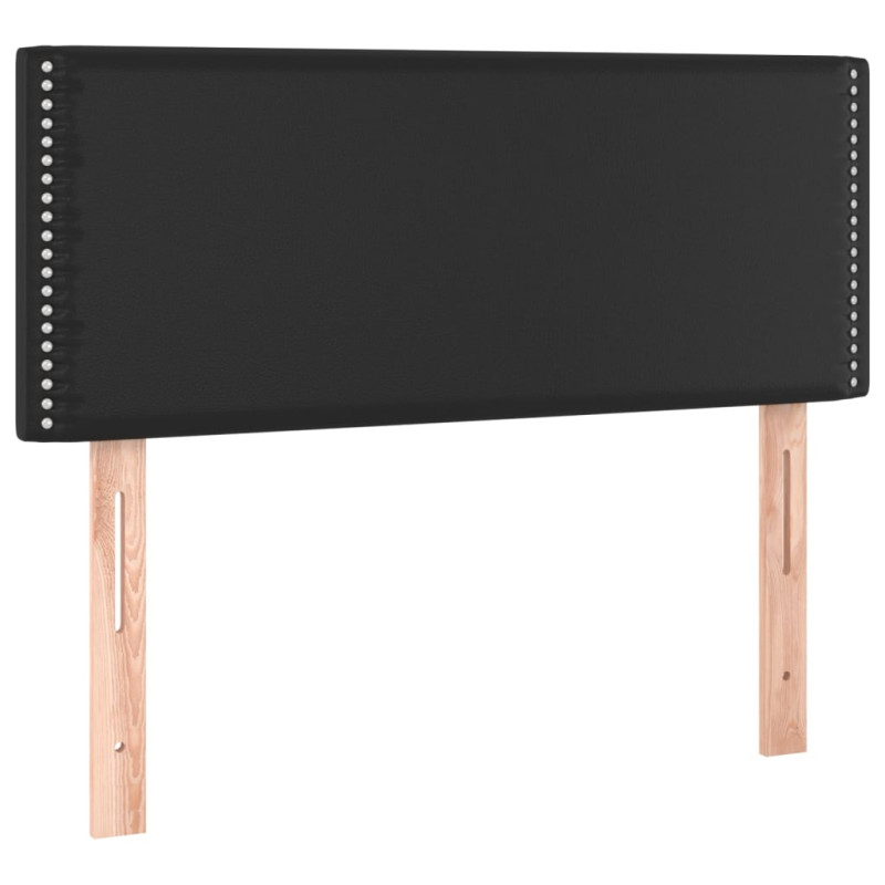 Zagłówek do łóżka z LED, czarny, 100x5x78/88 cm, sztuczna skóra