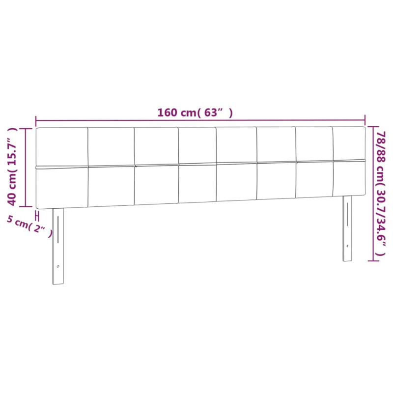 Zagłówek do łóżka z LED, ciemnoszary, 160x5x78/88 cm, tkanina