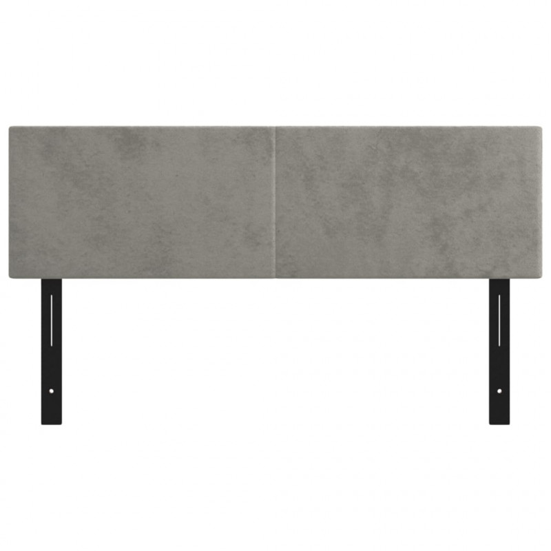 Wezgłowia do łóżka, 2 szt., jasnoszare, 72x5x78/88 cm, aksamit