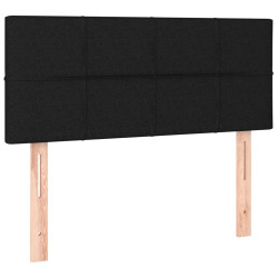 Zagłówek do łóżka z LED, czarny, 90x5x78/88 cm, tkanina