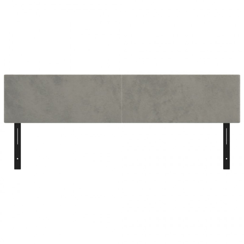 Wezgłowia do łóżka, 2 szt., jasnoszare, 90x5x78/88 cm, aksamit