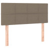 Zagłówek do łóżka z LED, taupe, 100x5x78/88 cm, tkanina