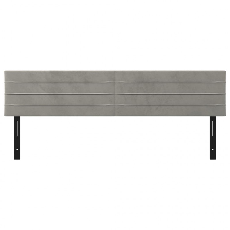 Wezgłowia do łóżka, 2 szt., jasnoszare, 100x5x78/88 cm, aksamit