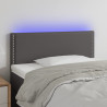 Zagłówek do łóżka z LED, szary, 90x5x78/88 cm, sztuczna skóra