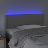 Zagłówek do łóżka z LED, szary, 90x5x78/88 cm, sztuczna skóra