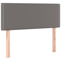 Zagłówek do łóżka z LED, szary, 90x5x78/88 cm, sztuczna skóra