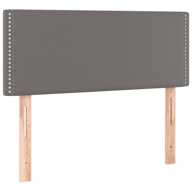 Zagłówek do łóżka z LED, szary, 90x5x78/88 cm, sztuczna skóra