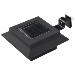 Kwadratowe lampy solarne na zewnątrz, 6 szt, LED, 12 cm, czarne