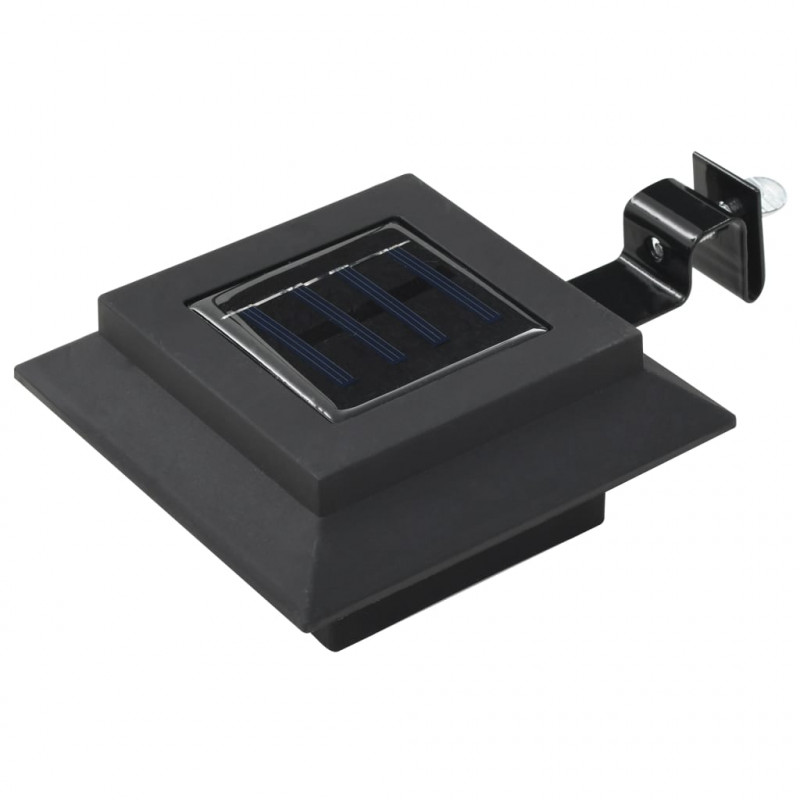 Kwadratowe lampy solarne na zewnątrz, 6 szt, LED, 12 cm, czarne