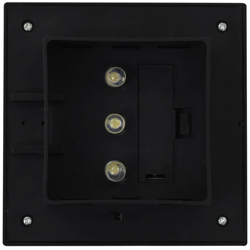 Kwadratowe lampy solarne na zewnątrz, 6 szt, LED, 12 cm, czarne