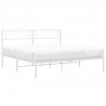 Metalowa rama łóżka z wezgłowiem, biała, 120x190 cm