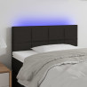 Zagłówek do łóżka z LED, czarny, 100x5x78/88 cm, tkanina