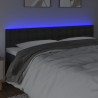 Zagłówek do łóżka z LED, czarny, 160x5x78/88 cm, sztuczna skóra