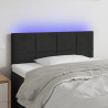 Zagłówek do łóżka z LED, czarny, 90x5x78/88 cm, aksamit