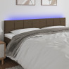 Zagłówek do łóżka z LED, taupe, 200x5x78/88 cm, tkanina