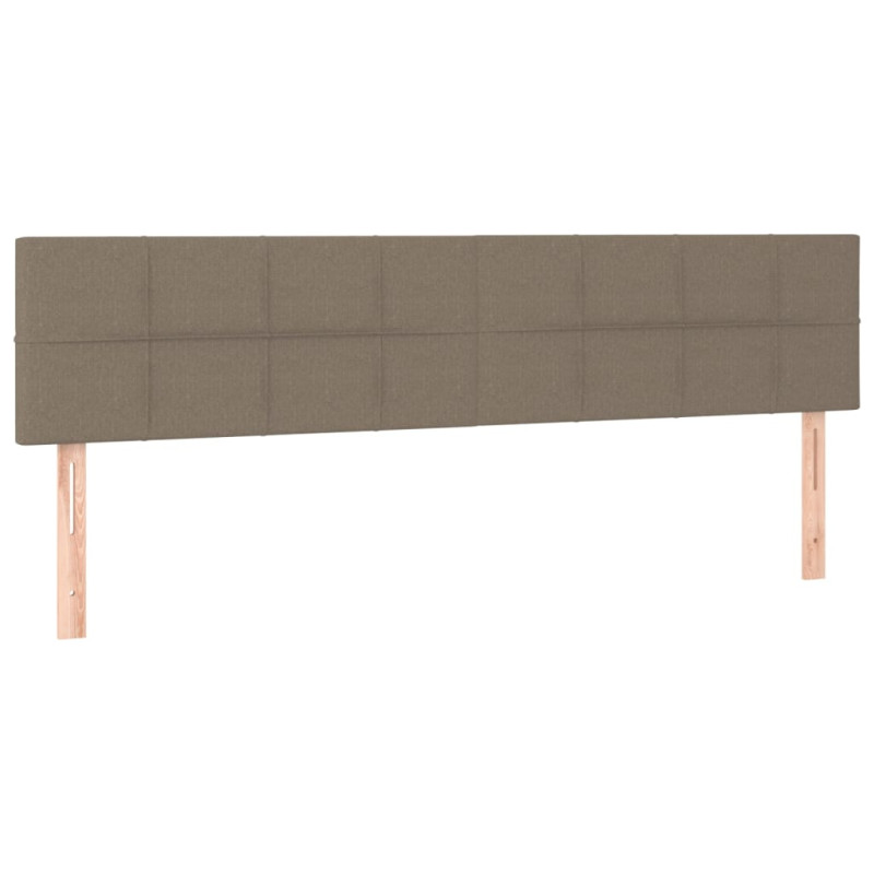 Zagłówek do łóżka z LED, taupe, 200x5x78/88 cm, tkanina