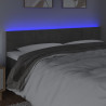 Zagłówek do łóżka z LED, ciemnoszary, 160x5x78/88 cm, aksamit