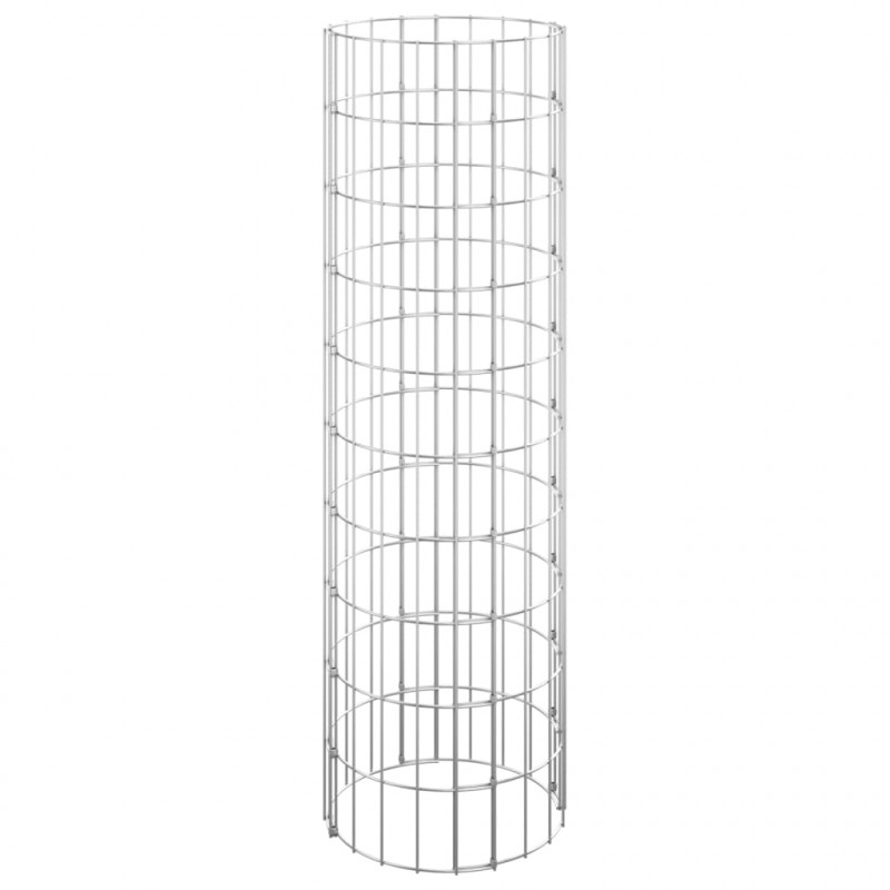 Okrągłe donice gabionowe, podniesione, 3 szt., stal, Ø30x100 cm