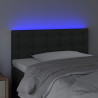 Zagłówek do łóżka z LED, czarny, 90x5x78/88 cm, sztuczna skóra
