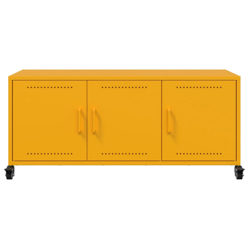 Szafka RTV, musztardowa, 100,5x39x43,5 cm, stal