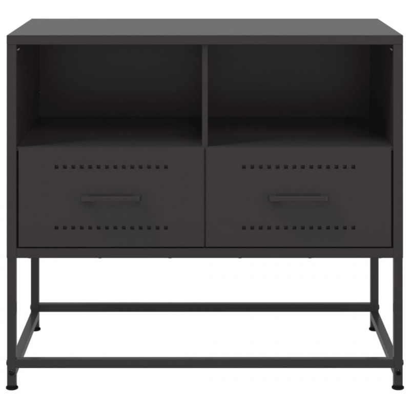 Szafka pod telewizor, czarna, 68x39x60,5 cm, stalowa