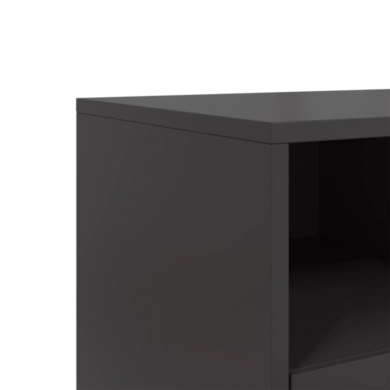 Szafka pod telewizor, czarna, 68x39x60,5 cm, stalowa