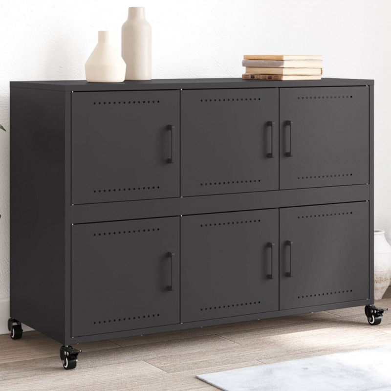 Szafka, czarna, 100,5x39x72 cm, stal