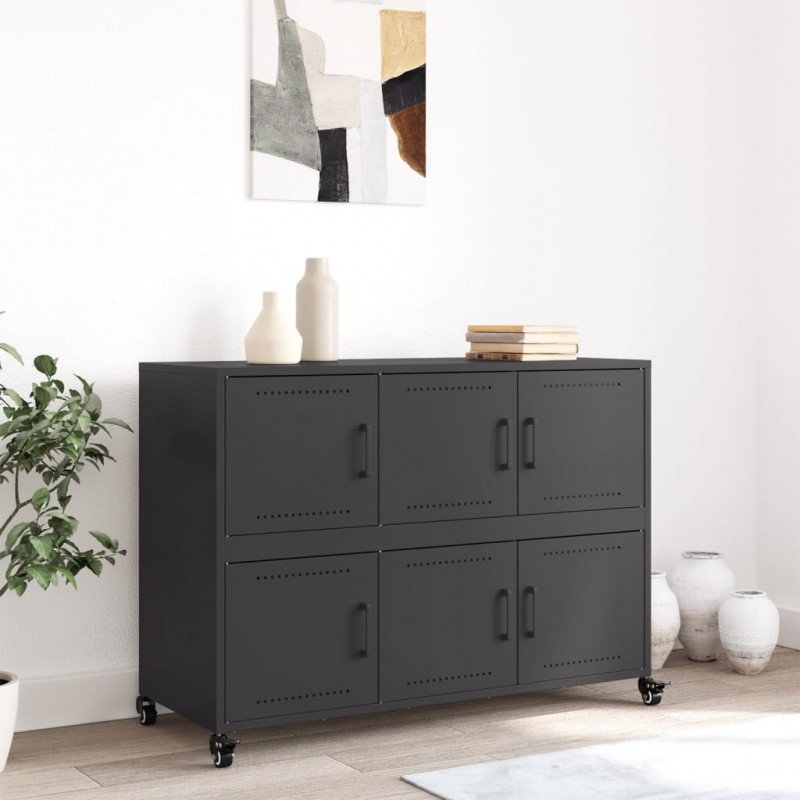 Szafka, czarna, 100,5x39x72 cm, stal