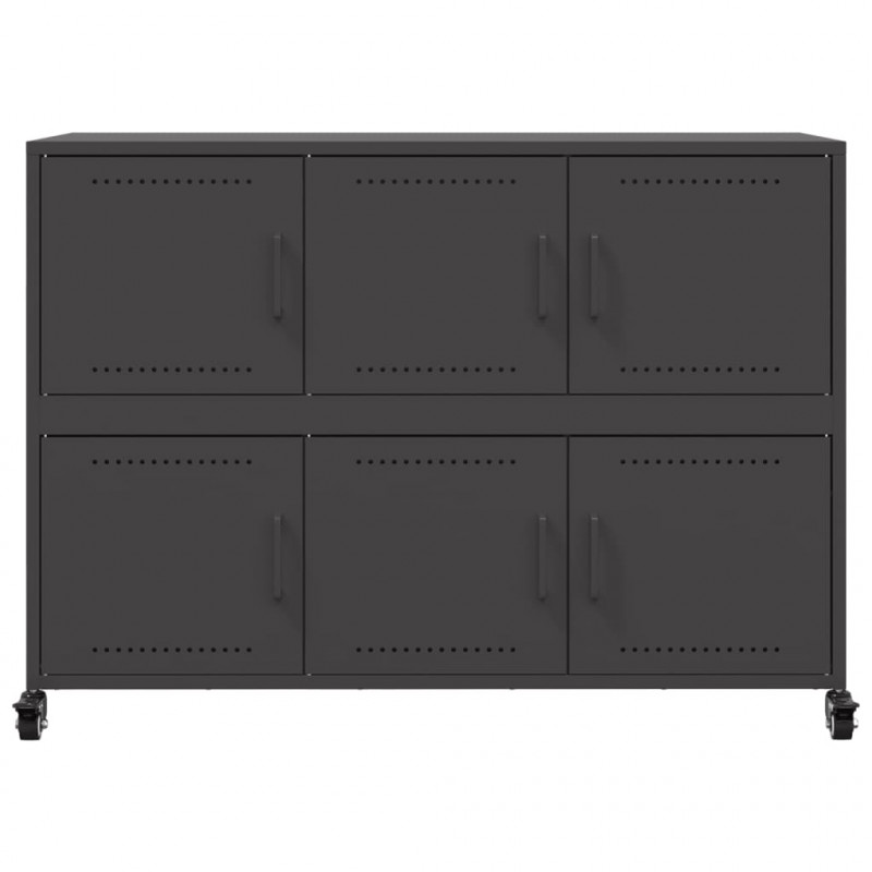 Szafka, czarna, 100,5x39x72 cm, stal