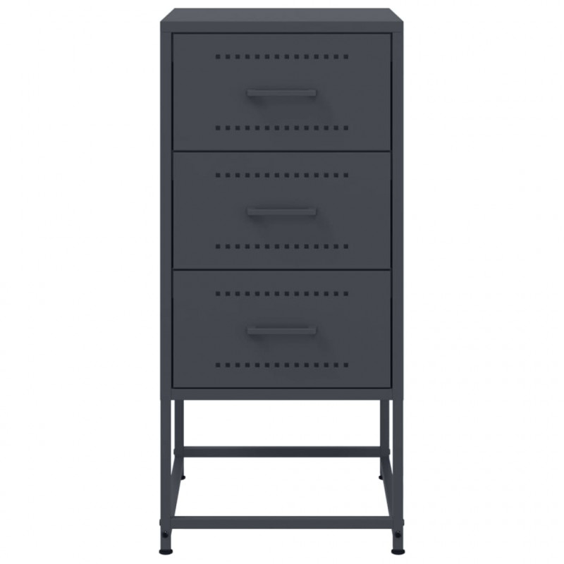 Szafki nocne, 2 szt., antracytowe, 36x39x78 cm, stal