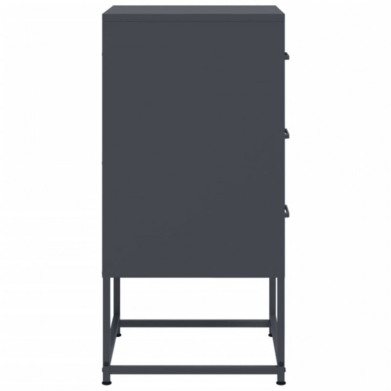 Szafki nocne, 2 szt., antracytowe, 36x39x78 cm, stal