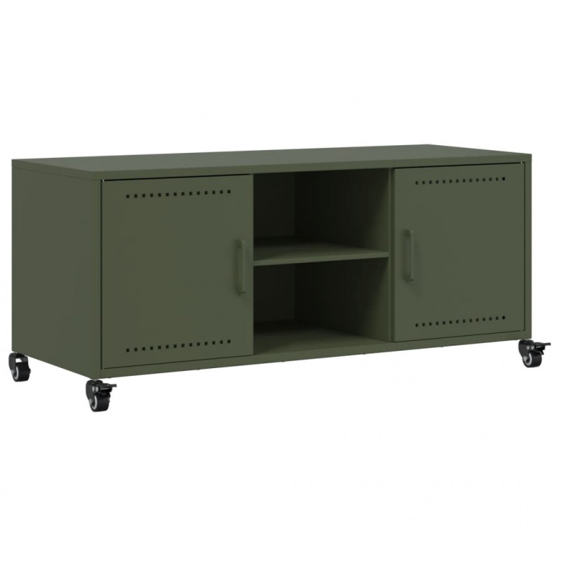 Szafka RTV, oliwkowa, 100,5x39x43,5 cm, stal