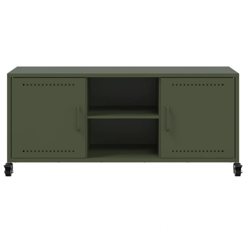 Szafka RTV, oliwkowa, 100,5x39x43,5 cm, stal
