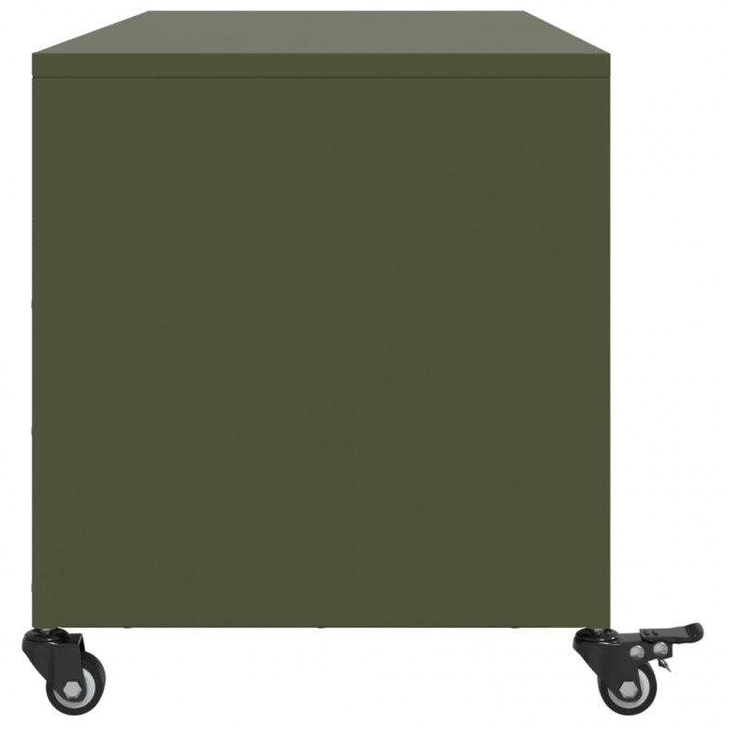 Szafka RTV, oliwkowa, 100,5x39x43,5 cm, stal
