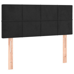 Zagłówek do łóżka z LED, czarny, 80x5x78/88 cm, aksamit
