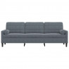 3-osobowa sofa z poduszkami, ciemnoszara, 210 cm, aksamit