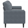 3-osobowa sofa z poduszkami, ciemnoszara, 210 cm, aksamit