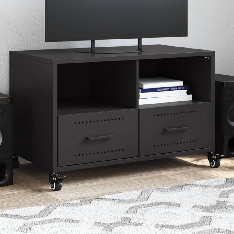 Szafka RTV, czarna, 68x39x43,5 cm, stal