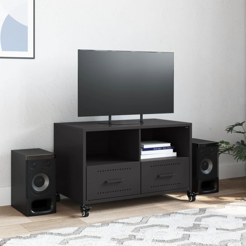 Szafka RTV, czarna, 68x39x43,5 cm, stal