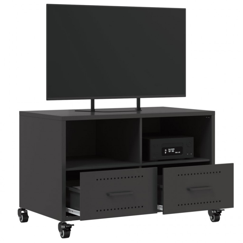 Szafka RTV, czarna, 68x39x43,5 cm, stal