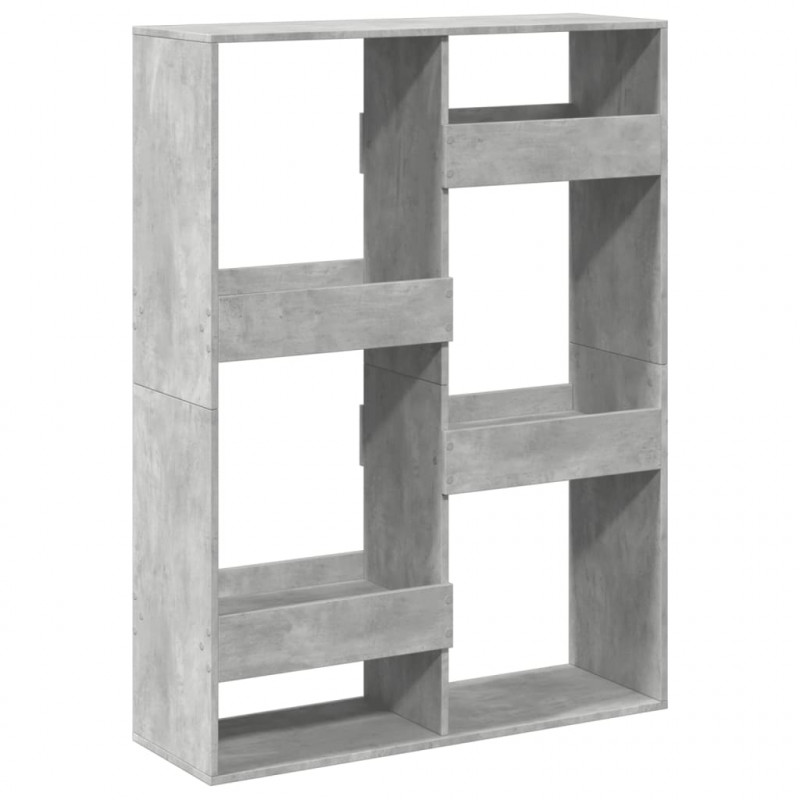 Regał, szarość betonu, 100x33x135 cm, materiał drewnopochodny