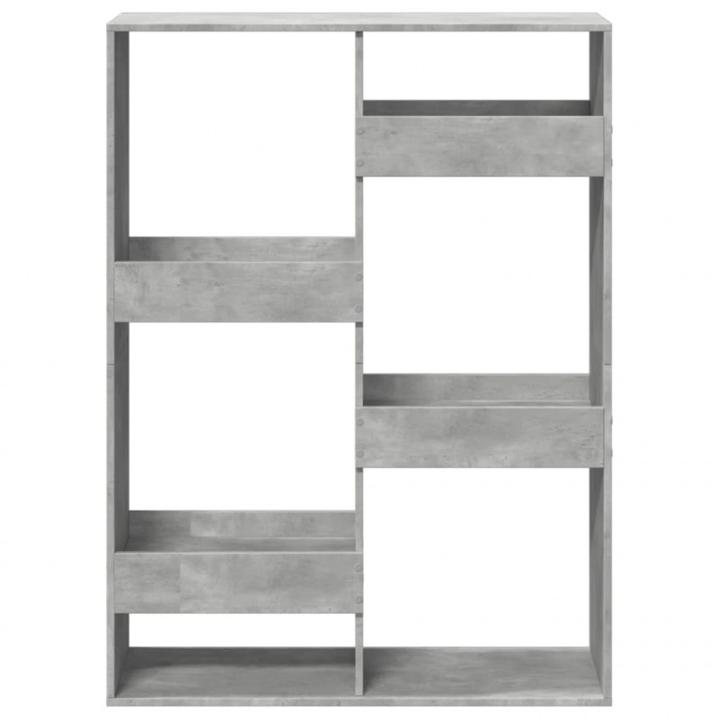 Regał, szarość betonu, 100x33x135 cm, materiał drewnopochodny