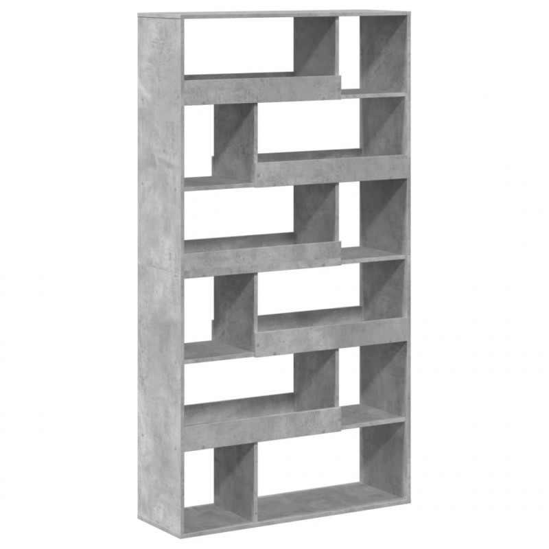 Regał, szarość betonu, 100x33x187,5 cm, materiał drewnopochodny