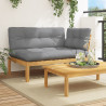 Ogrodowa sofa narożna z deseczek, z poduszkami, akacja