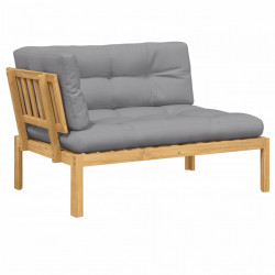 Ogrodowa sofa narożna z deseczek, z poduszkami, akacja